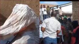 The victim's body was stashed inside two sacks.